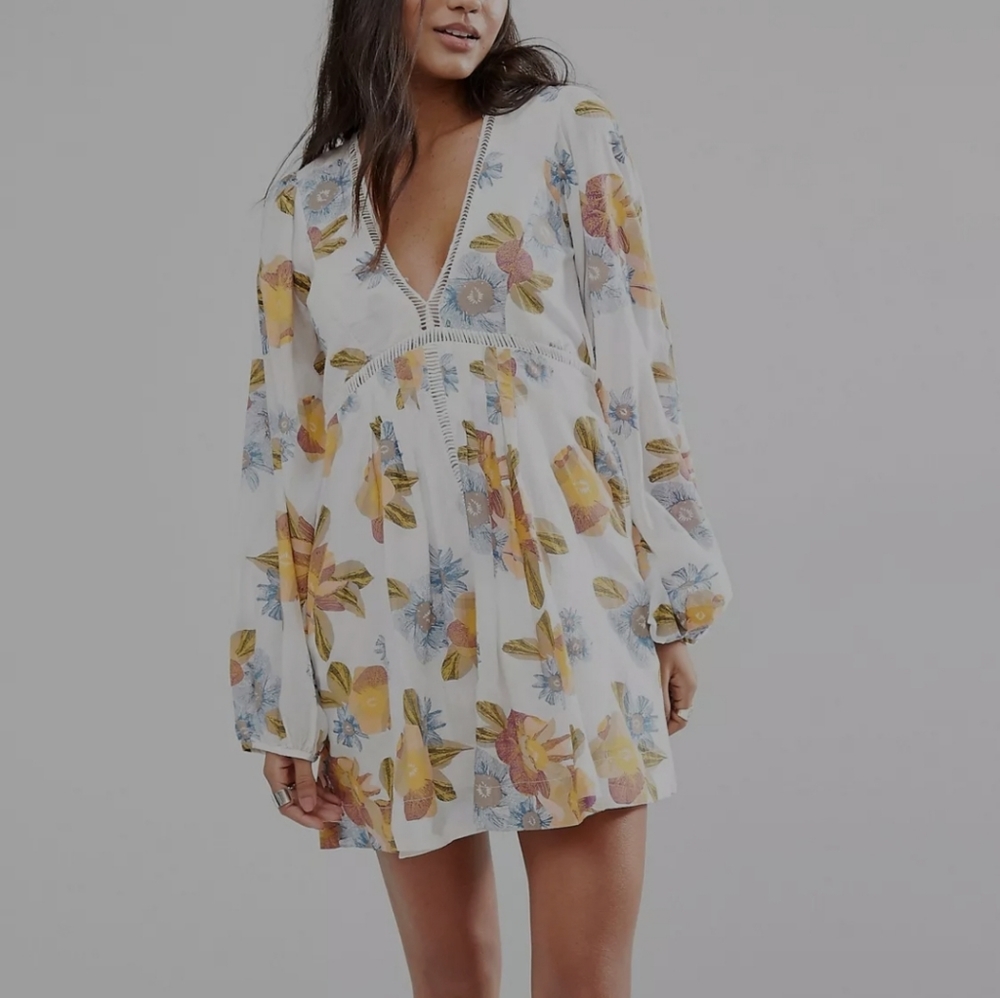 Free People Strawberry Fields Smock Dress Floral
